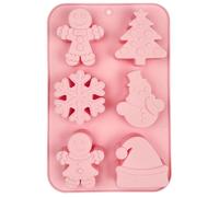 Stampi per cioccolato natalizio, stampi in silicone a tema natalizio 3D a 6 cavità per realizzare cioccolato, caramelle, caramelle gommose, ghiaccio, gelatina, cera sciolta, sapone