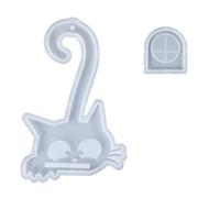 Stampi per ciondoli in silicone a forma di gattino con foro per il supporto per tealight decorazione da parete in silicone stand Making