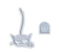 Stampi per ciondoli in silicone a forma di gattino con foro per il supporto per tealight decorazione da parete in silicone stand Making