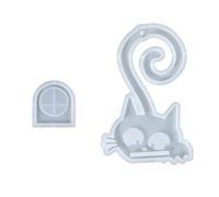 Stampi per ciondoli in silicone a forma di gattino con foro per il supporto per tealight decorazione da parete in silicone stand Making
