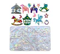 Stampi per ciondoli Unico Carosello Stampo per Orecchini Portachiavi Scintillante Merry-Go-Round Charm Stampi in resina Carosello Stampo per ciondolo Orecchini morbidi e confortevoli Stampo in