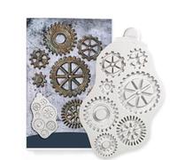 Stampi per colata in resina, 16 x 11 x 0,7 cm, strumento di decorazione a forma di ingranaggio, stampo per cioccolato, pasta di zucchero, stencil da cucina