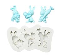 Stampi per coniglietti 3D in silicone, stampi per candele in silicone 3D coniglietti,Stampo per coniglietto in resina pasquale | Stampi per arte in per coniglio topper per torta, stampo per c