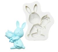 Stampi per coniglietti 3D in silicone, stampi per candele in silicone 3D coniglietti | Stampo per coniglietto in resina pasquale | Stampi per arte in per coniglio topper per torta, stampo per