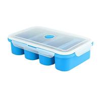 Stampi per contenitori per congelamento alimenti per cubetti di zuppa in silicone con coperchio 4 cubetti per blu ..