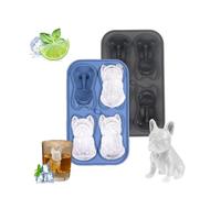 Stampi per cubetti di ghiaccio 3D a forma di bulldog francese, divertente vassoio per ghiaccio in silicone 3D, a forma di bulldog, 6 cavità, vassoio per cubetti di ghiaccio con coperchio, decorazione