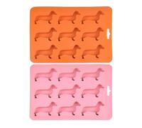 Stampi per cubetti di ghiaccio a forma di bassotto da 2 pezzi, stampi con motivi divertenti, vassoi a forma di animali, stampi in silicone da cucina