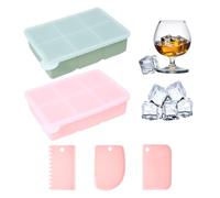 Stampi Per Cubetti Di Ghiaccio Da 2 Pezzi Con Sei Scomparti E Coperchi E Raschietti Rosa Da 3 Pezzi, Stampi In Silicone, Strumenti Per Cubetti Di Ghiaccio Fatti In Casa, Utensili Da Cucina
