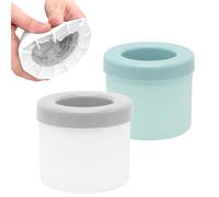 Stampi per cubetti di ghiaccio in silicone, 2 pezzi, a cilindro, con coperchio, per macchina per ghiaccio a pressione e bicchiere, per succhi, bevande, caffè, cocktail, 60 cubetti di ghiaccio (blu e