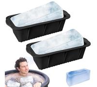 Stampi per cubetti di ghiaccio in silicone, 2 pezzi Stampo per blocchi di ghiaccio per bagno Stampo per blocchi extra large Stampi per cubetti di silicone da 2, 43 libbre grandi addensati riuti