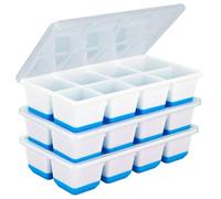 Stampi per cubetti di ghiaccio in silicone con coperchio - Grandi stampi quadrati per whisky per cocktail, Old Fashioned & Smoothies - Confezione da 3 vassoi per cubetti di ghiaccio senza BPA con