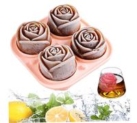 Stampi per cubetti di ghiaccio rosa 3d grandi vassoi per cubetti di ghiaccio con masse da silicone sfere sfera di fiori 4 cavità per acqua, whisky, vassoio da cocktail