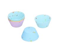 Stampi per cupcake in silicone stat non stick riutilizzabile cottura a muffin biscotto torta di pasticcini stampi da 20 pezzi di colore alimentare a colori vivaci durevoli per la (Abito rotondo)