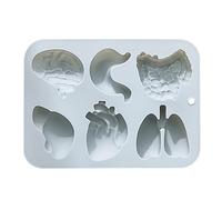 Stampi per del corpo, stampi in silicone per di grandi forme, stampo per torta a cuore, cervello, stampo per fondente al cioccolato a 6 cavità, decorazione di torte di Halloween