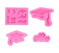 Stampi per fondente per laurea,Stampo per laurea in silicone - Stampo per cappello da laurea in silicone,Strumento per preparare dessert dalla consistenza morbida per fondente, caramelle, cioccolato,