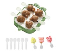 Stampi per Gelato Stampo in Silicone per Ghiaccioli Senza BPA Stampo per Gelato per Formaggio Stampo per Gelato a Forma di Animale Carino 6 Fori con Coperchio, 6 Bastoncini per Fare gelato