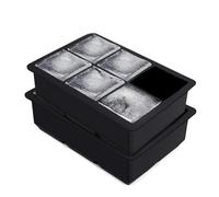 Stampi per Ghiaccio,2 Pcs Stampi per Cubetti di Ghiaccio Grandi in Silicone Nero Quadrati Stampi Silicone Nero Stampi Silicone con Coperchi per Cocktail, Whisky, Vino, Frutta, Puree di Frutta, Gelati