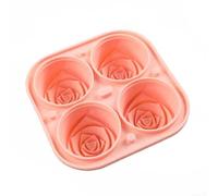 Stampi per ghiaccio 3D a forma di rosa per cubetti di ghiaccio grandi, per realizzare 4 cubetti di ghiaccio giganti a forma di fiore, elegante ghiaccio a forma di rosa per cubetti per cocktail e