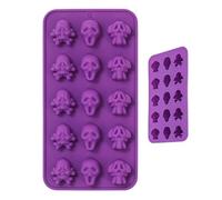Stampi Per Ghiaccio A Teschio In Silicone,Stampo per Caramelle Gommose a Forma di Testa | 15 Cavità Riutilizzabile in Silicone per Cubetti Gelati Accessorio da Cucina per Caramelle Gommose
