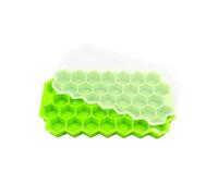 stampi per ghiaccio Griglie for ghiaccio in silicone, vaschetta for cubetti di con coperchio, fai da te, stampo for creativo, scatola for la produzione fatta in casa(Green)