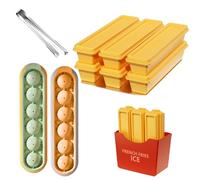 Stampi per Ghiaccio,Onlvmyur 6 pcs Stampo Ghiaccio con Coperchio Patatine Fritte Stampo Cubetti di Ghiaccio e 2 pcs Rotondo Stampi Ghiaccio con Clip per Succhi Cocktail Whisky Caffè e Bevande