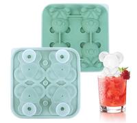 Stampi Per Ghiaccio Per Whisky - Vassoio Formaghiaccio Con 4 Scomparti Forma Orsetto - Stampo Rotondo Per Casa Facile Da Sformare Per Bibite Frigo Cucina Alimenti Bevande Fredde Pappa