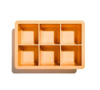 Stampi per Ghiaccio XL in Silicone, per 6 Cubetti da Cocktail, Sottile e Facile da Pulire con Coperchio Removibile e Resistente, Colore Peach Fuzz