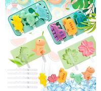 Stampi per Ghiaccioli,4 Pezzi Formine Ghiaccioli Riutilizzabili Stampi per ghiaccioli in Silicone BPA Free Stampo Ghiaccioli con Bastoncino per Stecco al Sorbetti Cioccolato Budino