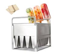 Stampi per ghiaccioli, 40 stampi in acciaio inox con 100 bastoncini di legno, supporto per gelato fai da te, per ghiaccioli fatti in casa