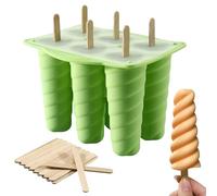 Stampi per ghiaccioli, 6 cavità, con 20 bastoncini di legno, riutilizzabili, in silicone, facili da rilasciare, senza BPA, per bambini, idee fai da te, utensili da cucina per la casa