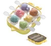 Stampi per Ghiaccioli, 6 Cavità Stampi per Ghiaccioli con Coperchio, Formine Ghiaccioli Riutilizzabili, Stecco per Congelare il Gelato al Cioccolato Fai da te, per Bambini Adulti