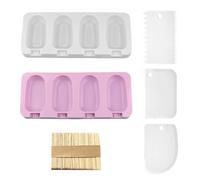 Stampi Per Ghiaccioli Da 2 Pezzi, Forniti Con 50 Bastoncini Di Legno E 3 Raschietti, Stampi In Silicone, Stampi Per Ghiaccioli Domestici, Stampi Da Forno, Accessori Da Cucina