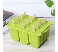 stampi per ghiaccioli, Gelato, resistente alle alte e fredde temperature Silicone Comodo da toccare Ghiacciolo estremamente flessibile for gelati budini(Green)