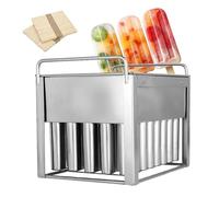 Stampi per ghiaccioli in acciaio inox con supporto per bastoncini, stampi riutilizzabili per gelato congelati, facili da pulire, ideali per dessert fatti in casa