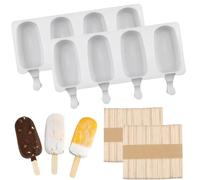 Stampi per Ghiaccioli in Silicone,2 pezzi Stampi per Ghiaccioli con 100 Bastoncini,Stampi per Gelato,Stampo per Ghiaccioli,Stampi per Gelato fatti in Casa,per Bambini Adulti