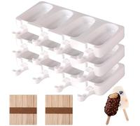 Stampi per Ghiaccioli in Silicone, Stampi Gelato, Stampi Gelato Stecco con 100 Bastoncini, Stampo Senza BPA, Stampi per Gelato fatti in Casa, Congelato Fai da Te, Sorbetti, Budino (B)