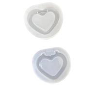 Stampi per gioielli in silicone con cuore e forme ovali, B | Sapone in resina e realizzazione con stampi in silicone facili da pulire per più progetti