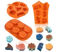 Stampi per Halloween, Stampi in Silicone per Halloween, Halloween Formine per Biscotti, Adatto per Decorare Cupcake fai da te Cioccolato Caramelle Muffin e Pane - 3PCS