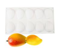 Stampi per Mango,Gloryit Stampo in Silicone per Dolci a Forma di Mango con 10 Cavità,Forma di Mango Stampi in silicone,Adatto per Gelatine,Torte Mousse,Gelati,Cioccolato Artigianale.