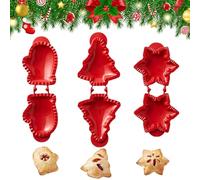 Stampi per Mini Torte di Mele Natalizie per Cottura, Pressa per Impasti per Torta Pocket, Accessori da Cucina per Ringraziamento, Halloween e Natale, Crema per Torte a Unosso - Set di 3 pezzi