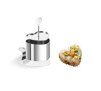 Stampi per mousse con spingi e sollevatori a forma di cuore per torte, riceballs, sushi, mousse, budino, cioccolato, forno, lavabile in lavastoviglie