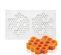 Stampi per mousse in silicone Stampo per dolci 3D Stampo fai-da-te, 2 fori a nido d'ape
