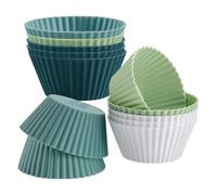 Stampi per muffin in silicone, fodere per cupcake in silicone,Stampo per biscotti riutilizzabile 12 pezzi | Fodere rotonde per cupcake antiaderenti, stampi per muffin da pasticceria