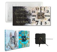 Stampi per orologio fai da te in resina con grande orologio, con numeri arabi e inglesi 3D personalizzazione orologio in silicone pressofuso resina epossidica espositore per foto per decorazioni