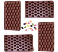 Stampi per pillole 4 pezzi 7x4 55 cavità in silicone mini chicchi di caffè stampi per cioccolato teglia da forno fai da te per tartufo, caramelle e cioccolato