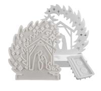 Stampi per presepe in argilla, stampi in silicone per presepe e presepe per versare, set per presepe natalizio, stampi in silicone a forma di casa, forma per presepe 3D