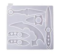 Stampi per pugnali in resina, stampi in resina siliconica con 6 stampi per spade di forme diverse, stampi per coltelli epossidici Athame per portachiavi, cosplay, stampi per decorazioni artistiche