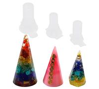 Stampi per Resina, 3 Pezzi Cono Stampi Resina Epossidica Trasparente 3D Cristallo Gioielli Fai Da Te Artigianato, per Anello Orecchino del Supporto del Pendente Anello di DIY Riposa