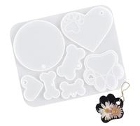 Stampi per Resina per Tag per Animali Domestici - Osso per Cani, Pesce | Masche di Silicone a Forma di Cuore, Crafting epossidico e Creare Tag per Cani per i ttichette per Il Collare per Animali