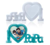 Stampi per Resina,Stampi Cornice per Resina Stampo in Silicone Portafoto Stampi in Resina Epossidica a Forma Di Love Voglio Bene a Papà per Artigianato Fai Da Te Decorazione Regalo Festa Del Papà